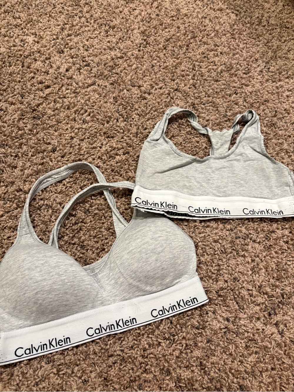Calvin Klein Light Gray Logo Bralette Set